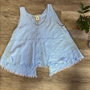 Smock style denim tank